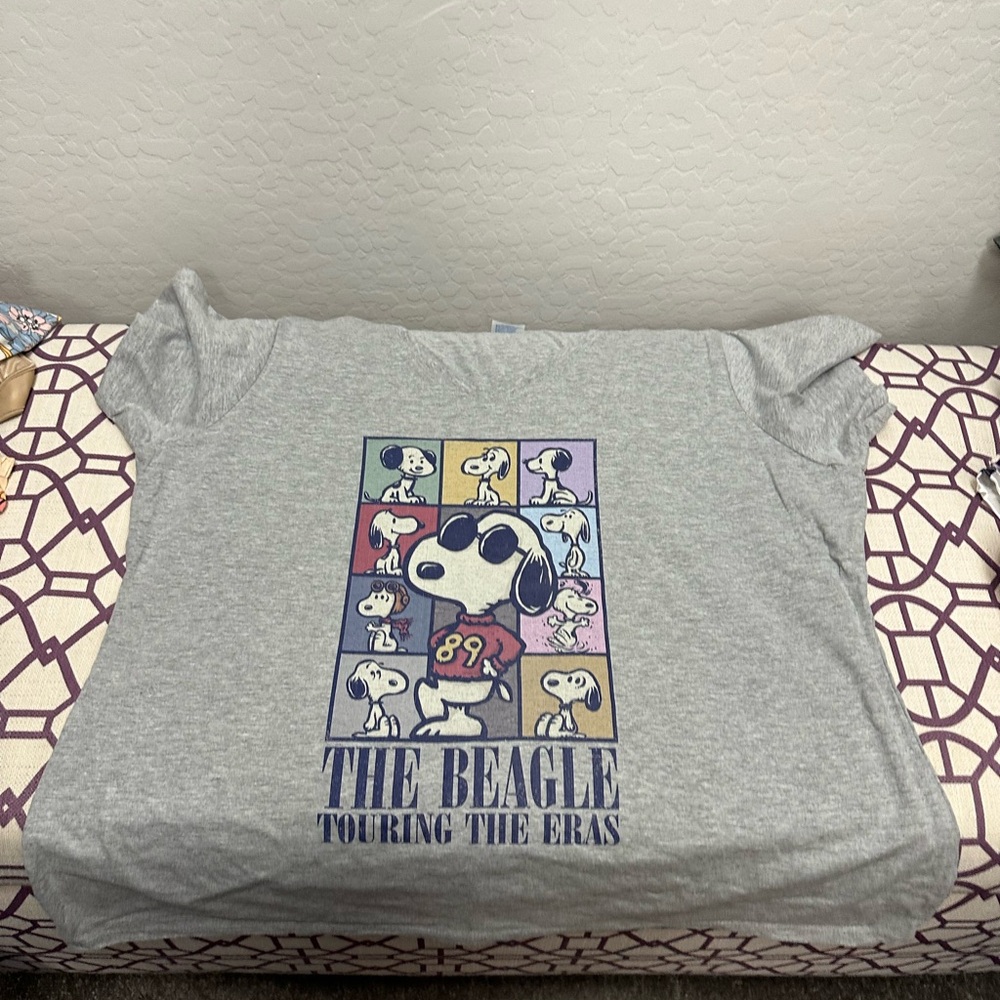 Port and Company Gray Snoopy "The Eras" T-shirt NWOT